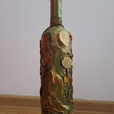 painted wine bottle